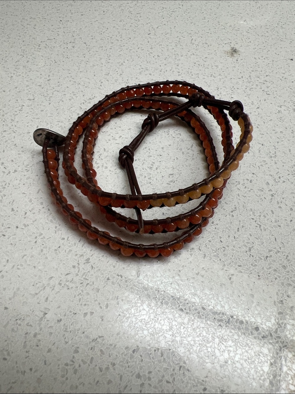 Chan Luu Brown and Amber Beaded Wrap Bracelet. EUC